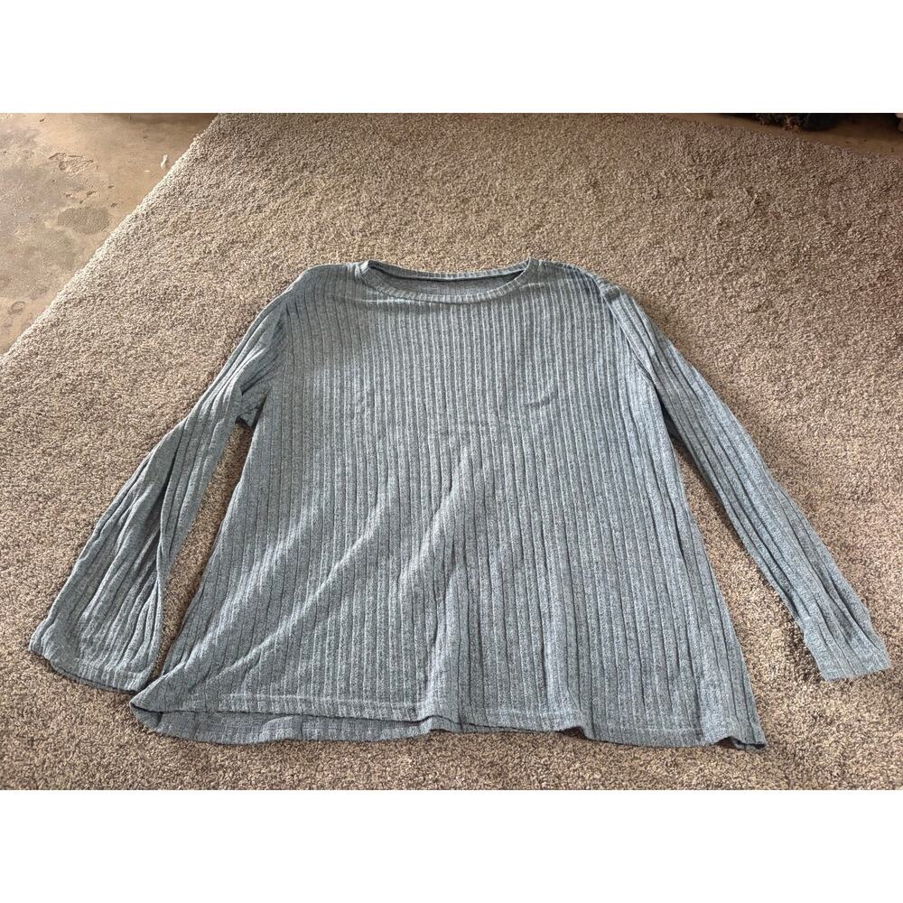 Womens 2x blue grey long sleeve top